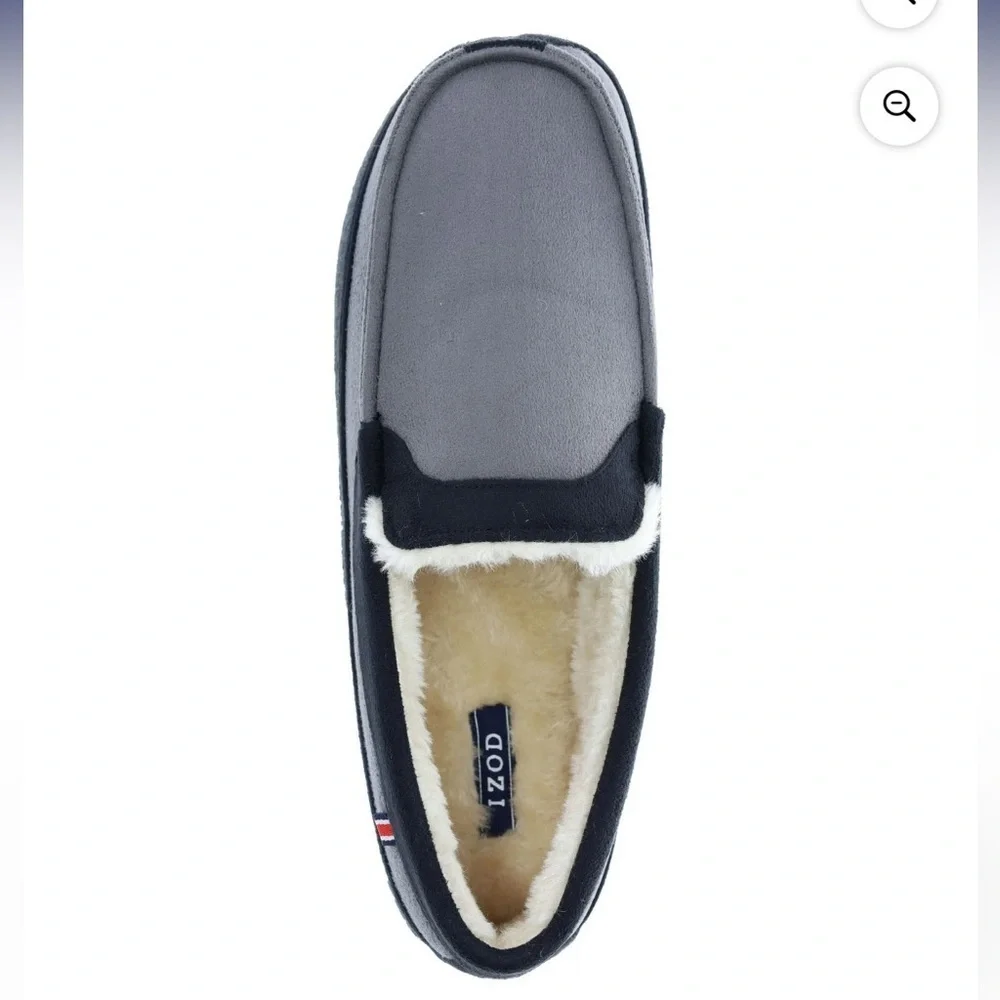 IZOD Men's Moccasin Slipper, Memory Foam, Indoor/Outdoor, Warm Classic Slip-On